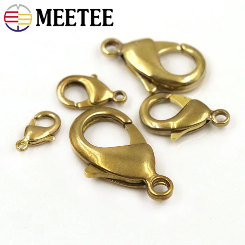 Meetee 2 шт., латунный брелок с заклепками, подвесная Пряжка, сделай сам вручную для кожи, сумки для рукоделия, кошелек, застежка-крючок, фурнитура, запчасти, аксессуары