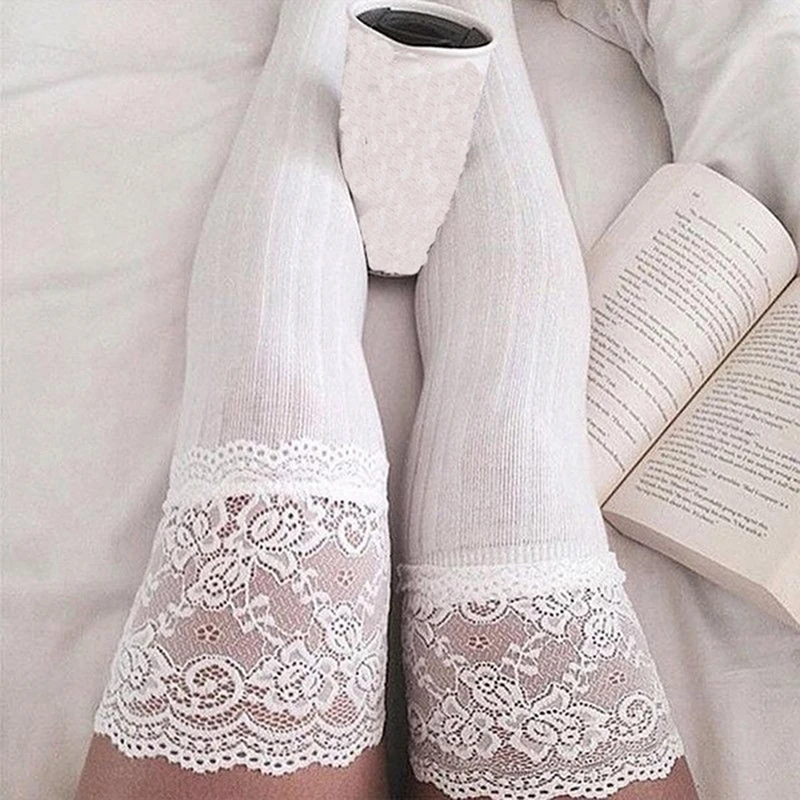 

Women Socks Stockings Warm Thigh High Over The Knee Socks Long Cotton Lace Up Stockings Medias Sexy Stockings