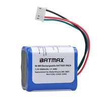 batmax 3000mah battery for irobot roomba braava 380380t 390t mint 5200 mint 5200b mint 5200creplacement battery pack
