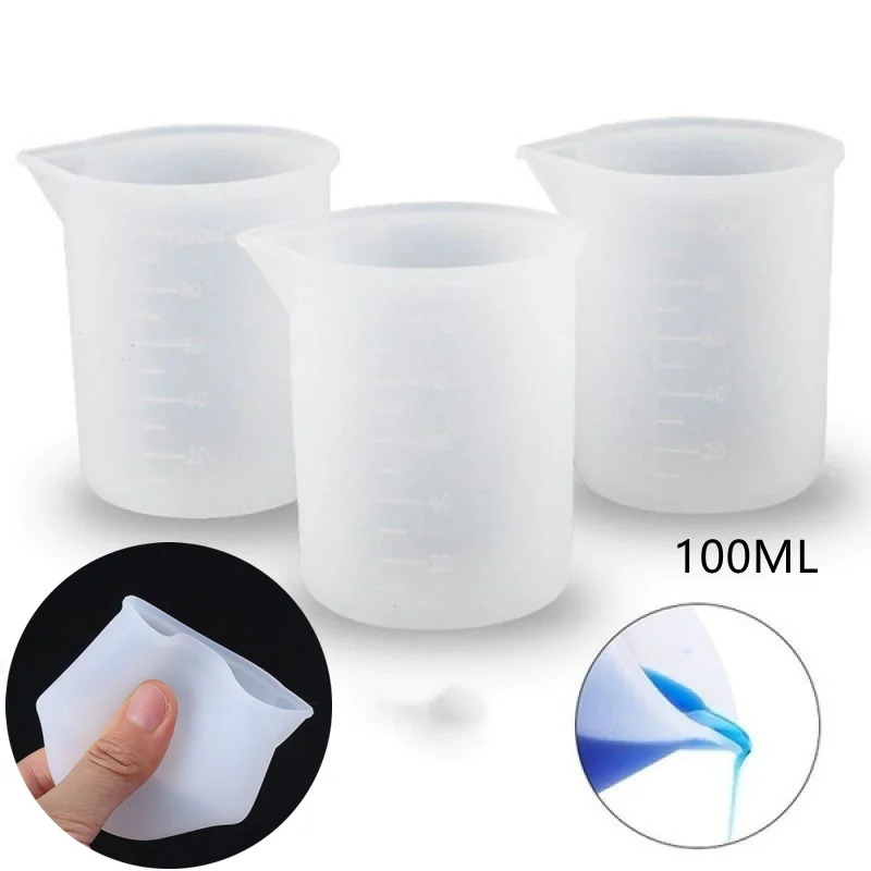 

Washable Silica Gel Measuring Cup Durable Epoxy Resin Repackaging Cup Diy Crystal Glue Dispensing Tool
