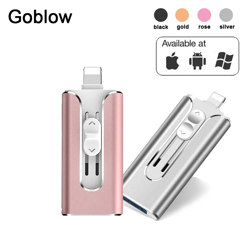 3 в 1 OTG USB флеш-накопитель Флешка 0 16 ГБ 32 64 128 для iphone 8 7 Plus 6 6s 5s ipad карта памяти