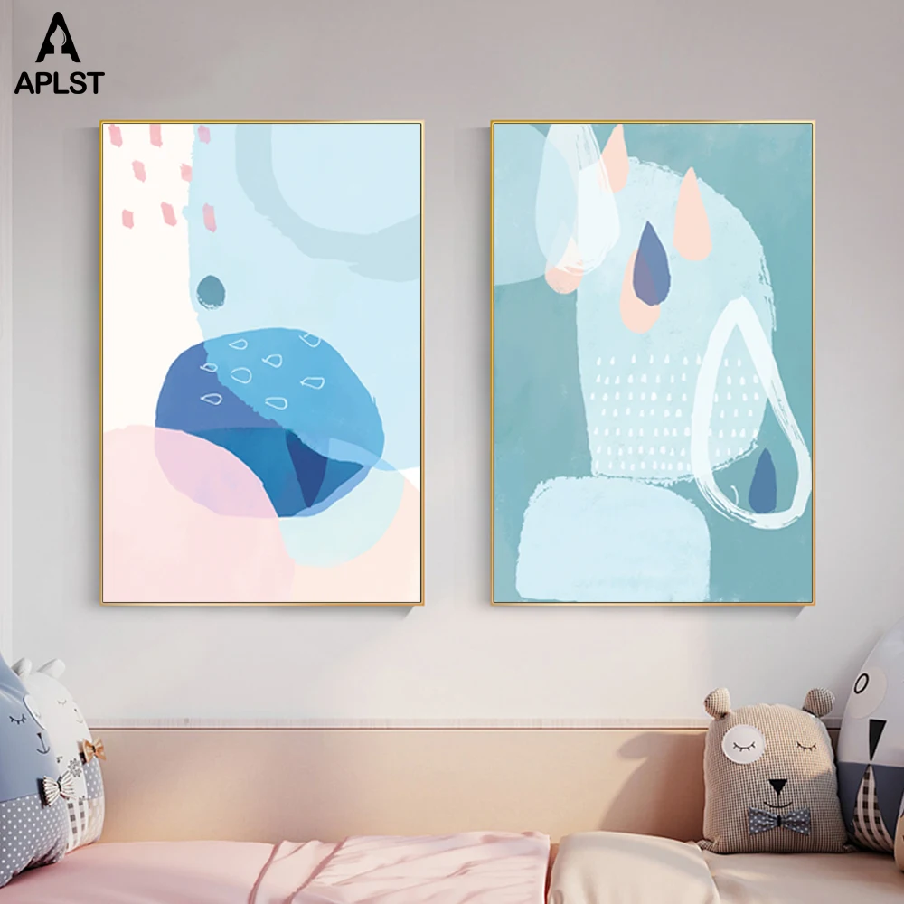 Женский абстрактный геометрический пейзаж со слезами холст принты