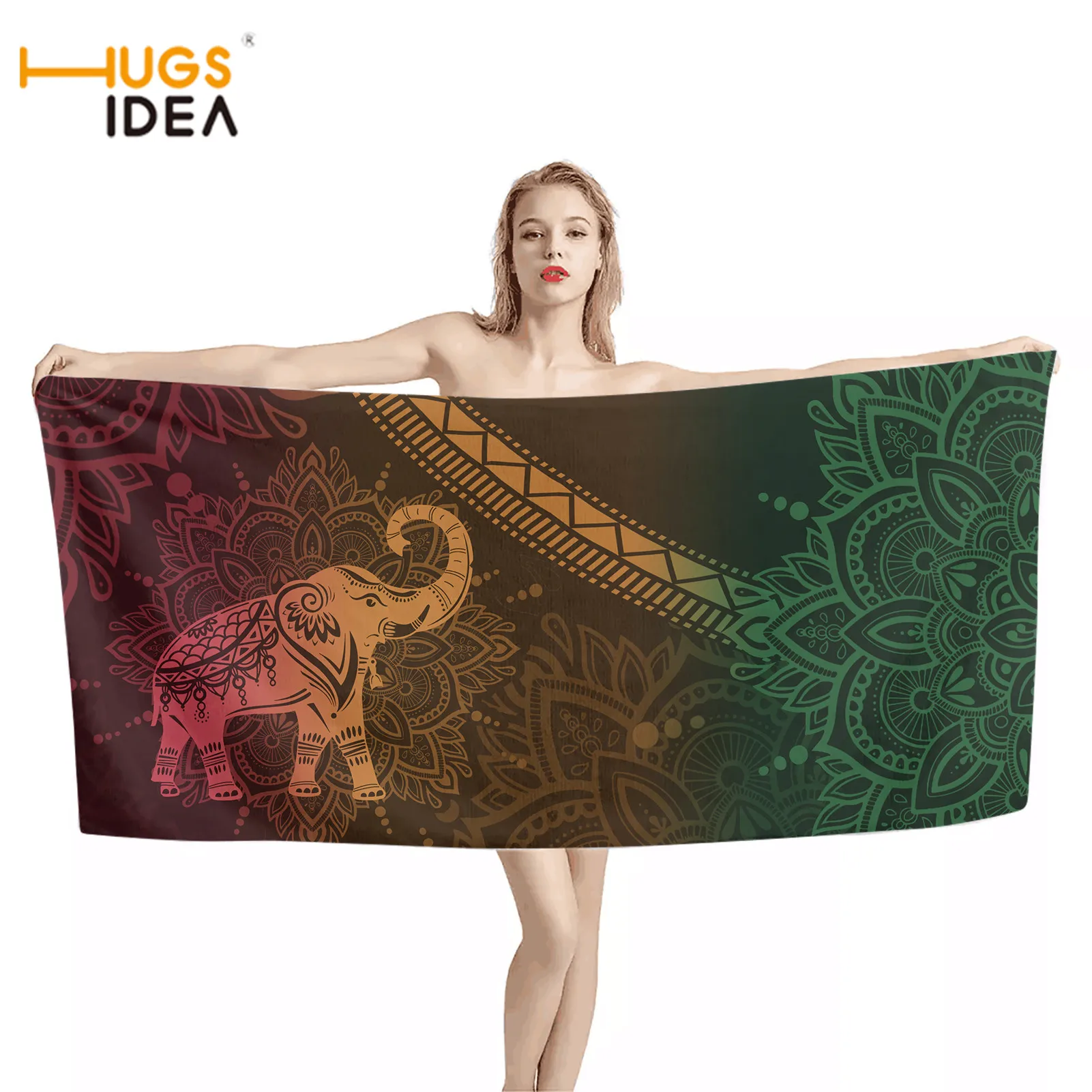 HUGSIDEA Племенной слон с художественным рисунком полотенце для душа детей и