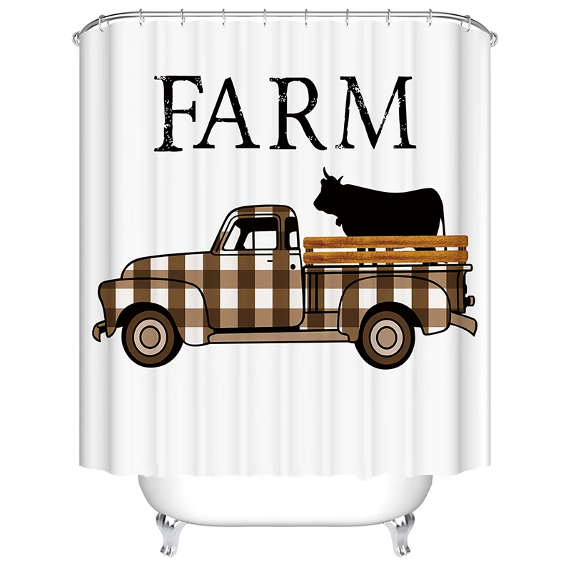

farm cattle shower curtain animal drop shipping printing letters kids gift bathroom curtain shower