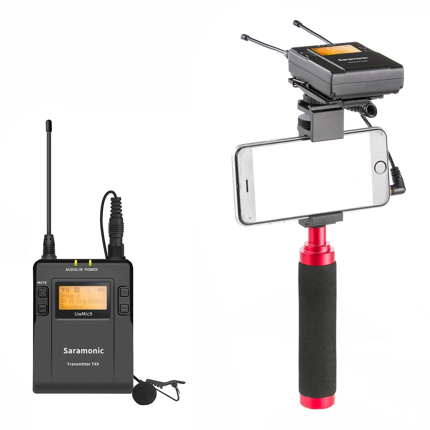 Беспроводная микрофонная система Saramonic UwMic9 Kit1 + SR-PMC1 UHF Lavalier с кабельным адаптером