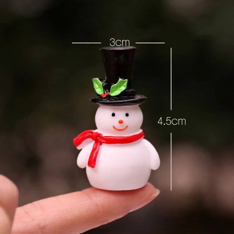 snowman BAIUFOR Рождественский миниатюрный Санта Клаус сани олень подарок поезд статуэтки для террариума Феи садовый Декор снежный Пейзаж Модель - Цвет: snowman