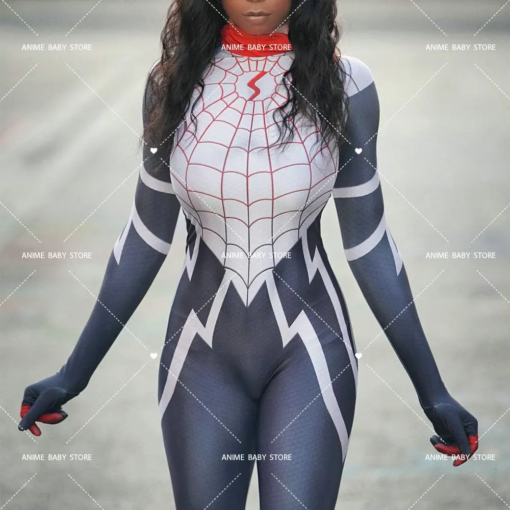 

Spider Girl Cosplay Halloween Costumes for Women Superhero Movie Cindy Moon Costumes Cosplay Spider Silk Cosplay Bodysuit