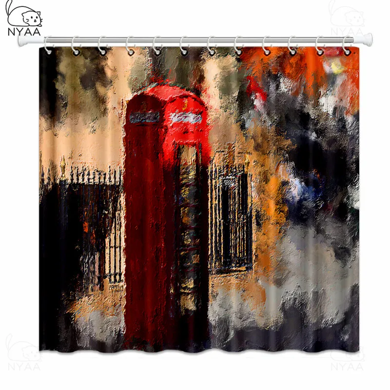 Креативная лондонская душевая занавеска Биг-Бен из полиэстера