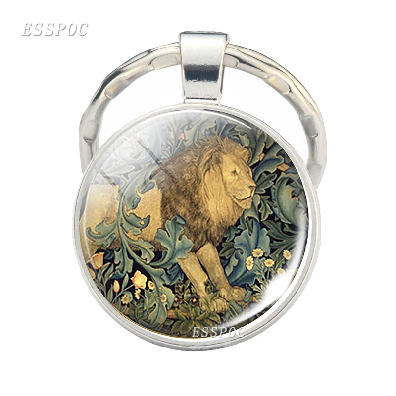 as show Hot Lion Keychain Art Photo Glass Dome Jewelry Key Chain Car Key Ring Classic Movie Animal Pendant Men Women Gifts - Цвет: as show