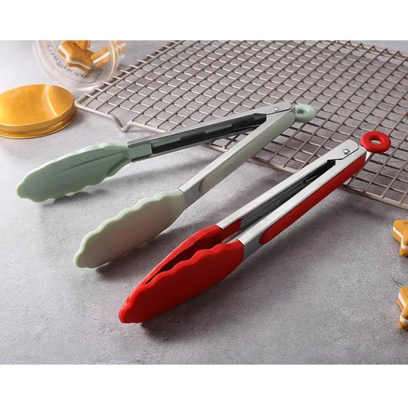 1PCS Food Grade Silicone Tong Creative Non-Slip Bread Serving Kitchen Tools BBQ Tool Accessories Baking | Дом и сад