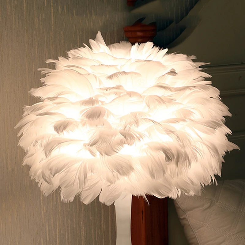 Роскошные Настольные лампы в скандинавском стиле с перьями