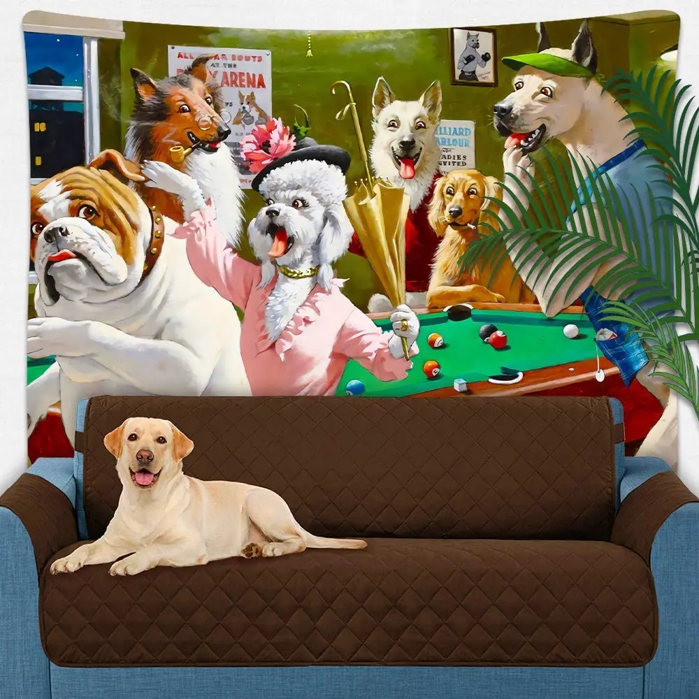 Собака играющая искусство настенная подвеска хиппи курительная собака забавная