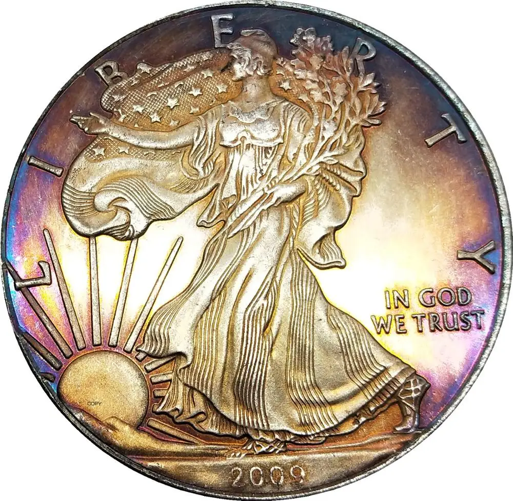 

United States 1 Dollar American Silver Eagle Bullion Coin 2009 w Plated Silver Commemorative Coin Copy coin