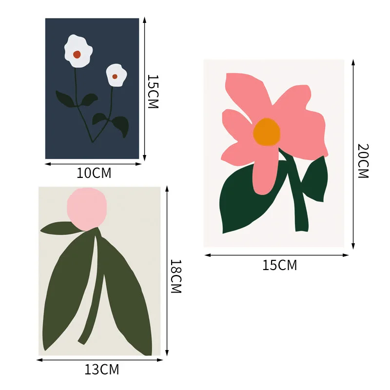 3 шт. DIY бумажные карты INS ручная роспись цветок настенный Декор реквизит для