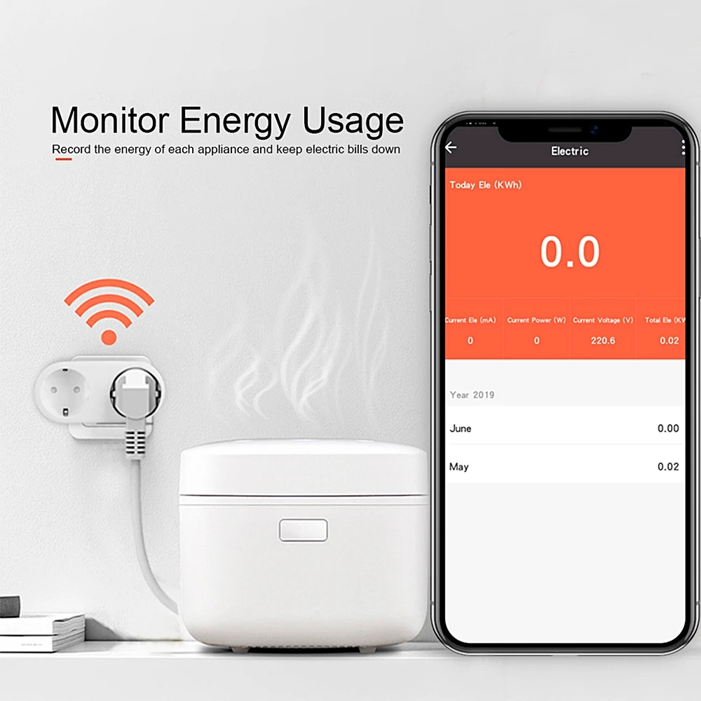 Штепсельная розетка 2 в 1 Wi Fi европейская вилка мини счетчик энергии беспроводной