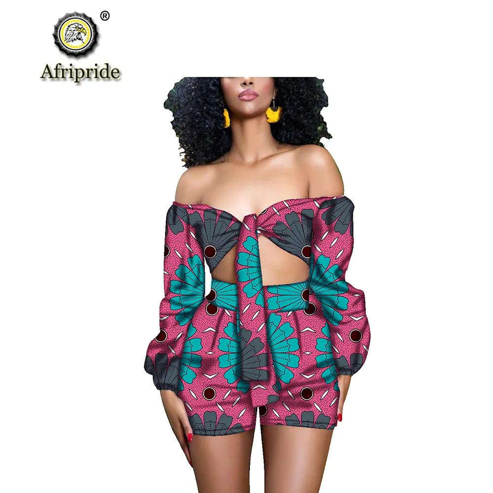 Африканский дизайн костюмы для женщин AFRIPRIDE принт Чистый хлопок без бретелек Шорты повседневные размера плюс вечерние сексуальные Клубные S1926002 - Цвет: 336X
