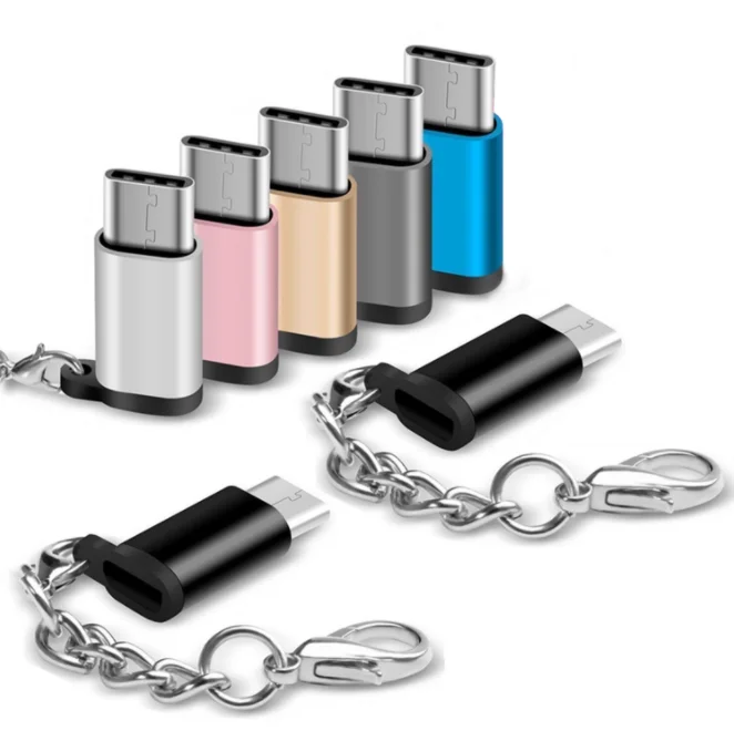 Портативный брелок микро-Тип C конвертер V8 к тип-c коннектор адаптер OTG зарядное