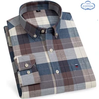 new size s 7xl men dress shirt long sleeve 100 cotton oxford soft comfortable regular fit quality business man casual shirts