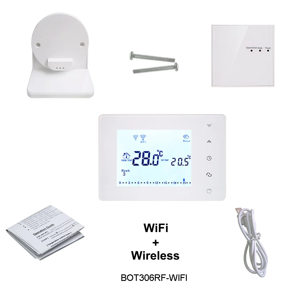 Beok беспроводной или Wifi умный термостат Регулятор газовый котел регулятор температуры нагрева - Цвет: BOT306RF-WIFI