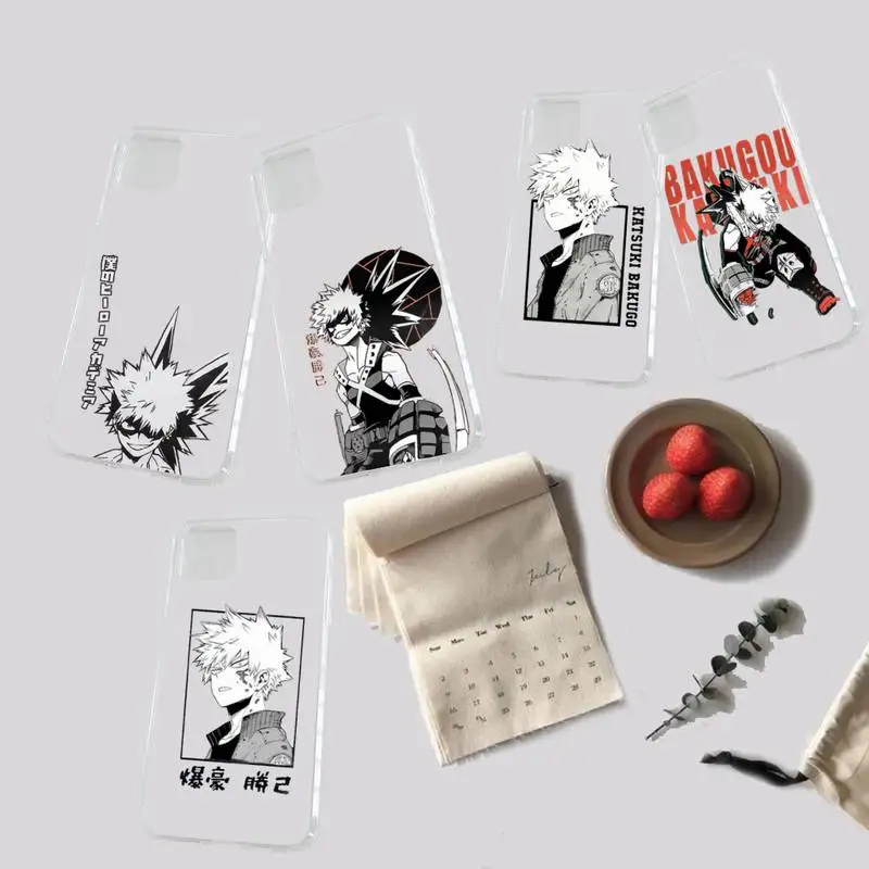 

Bakugou Katsuki My Hero Academia anime Phone Case Transparent for iPhone 7 8 11 12 13 s mini pro X XS XR MAX Plus