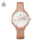 Часы ShengKe женские кварцевые в японском стиле, модные брендовые дизайнерские с креативным циферблатом, кожаный ремешок