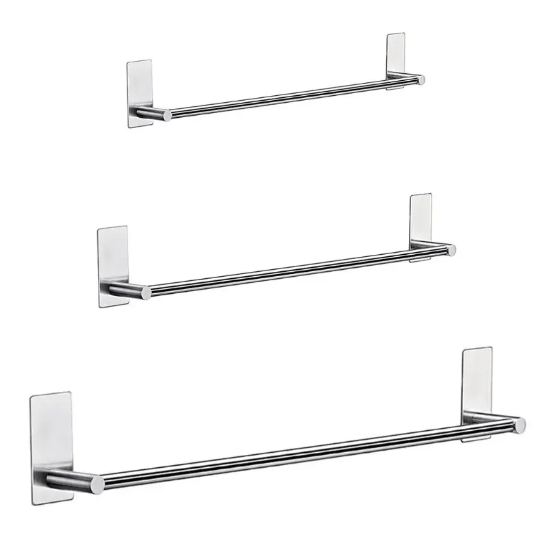 

1 PC Stainless Steel Storage Rack Wall Mounted Towel Holder Hanger for Home Bathroom Kitchen Use Supplies