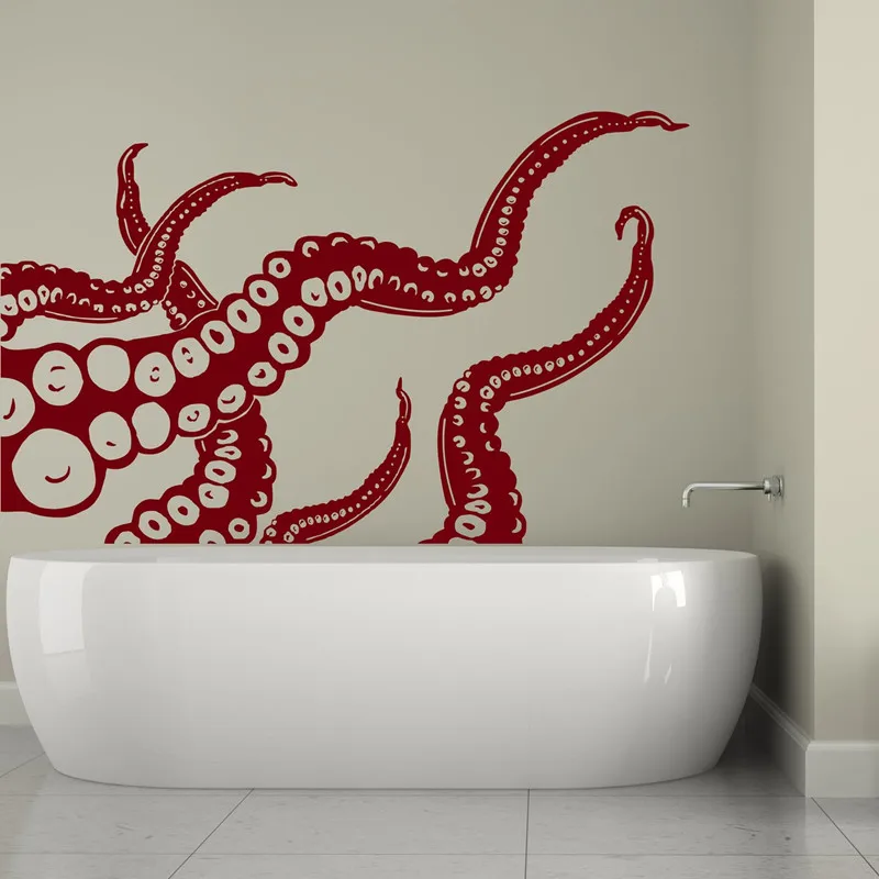 

Octopus Tentacle Wall Sticker Kraken Nordic Mythology Crusu Sea Animal Bathroom Toilet Home Bedroom Decoration Vinyl Decal X7