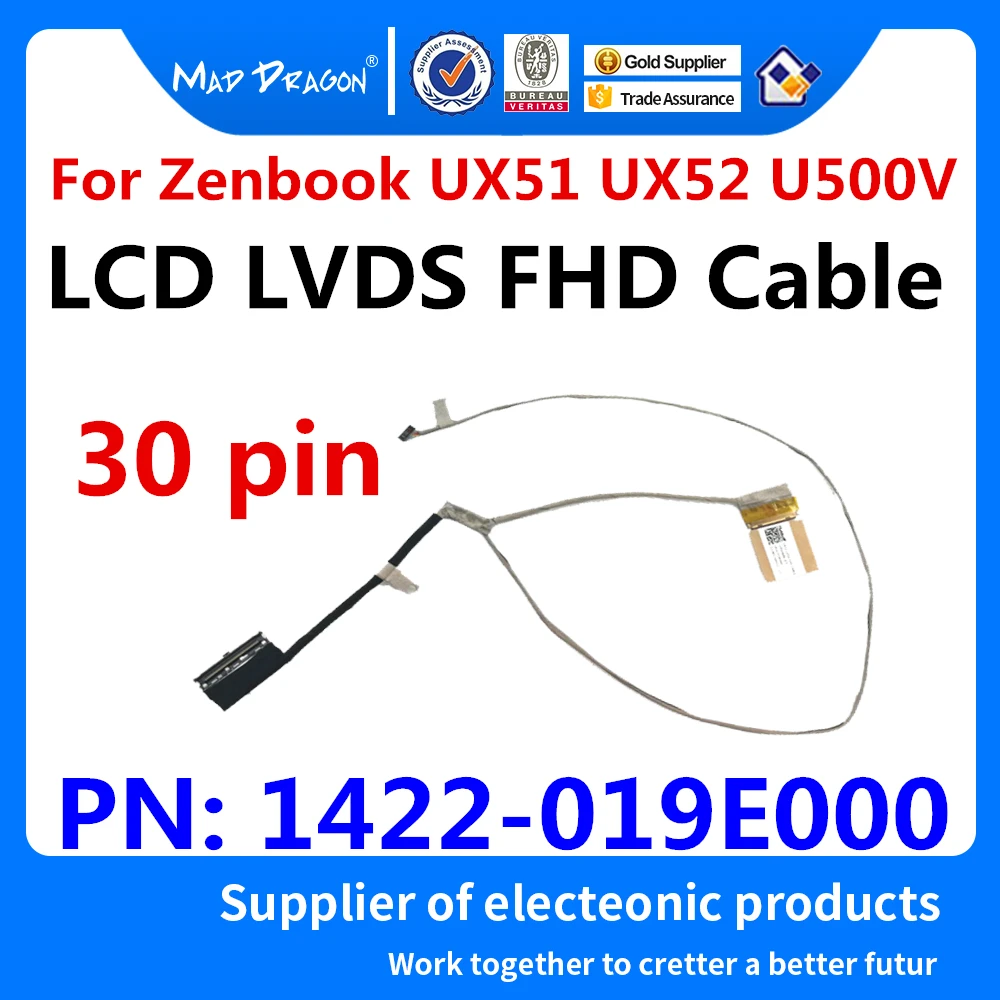 

Новый оригинальный LCD LVDS экран гибкий кабель LVDS FHD кабель для ASUS Zenbook UX51 U500V U500VZ UX51V UX51VZ UX52A UX52VS 1422-019E000