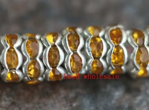 6mm-Champagne 100 шт волнистые боковые металлические серебристые бусины 6 мм 8 мм Rondelle Austira хрустальные стразы для изготовления ювелирных изделий своими руками - Цвет: 6mm-Champagne