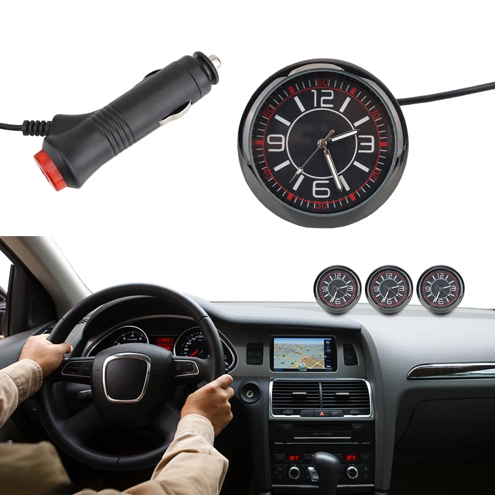 

Автомобильные аксессуары с орнаментом, светящиеся мини-часы для салона автомобиля, Цифровые Автомобильные часы с отображением времени, авт...