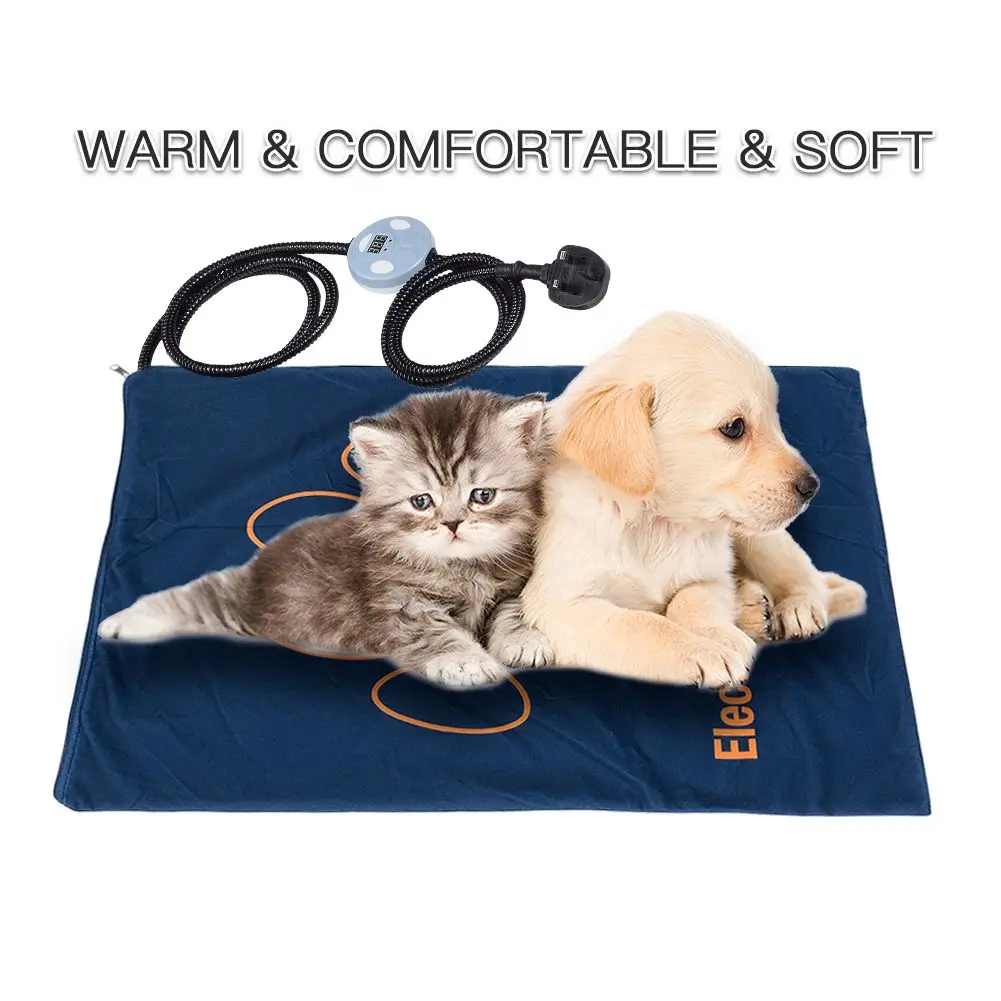 Buy Almofada aquecedora para animais de estimação, aquecedor elétrico para cama, colchão, proteção contra sobreaquecimento, resistente a mastigar, plugue para o ru