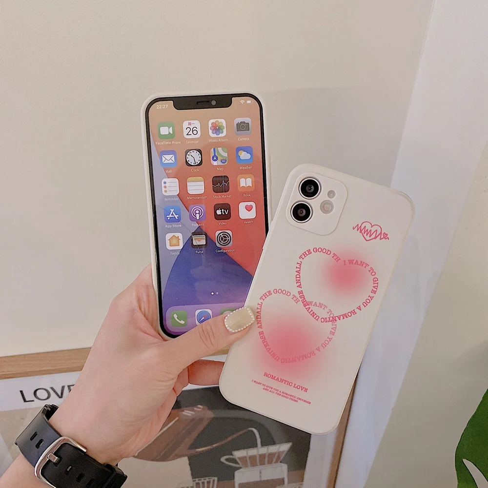 new eternal love couple phone case for iphone 13 pro max cute square silicone cover conque shell for iphone 11 12 xr xs 7 8 plus free global shipping