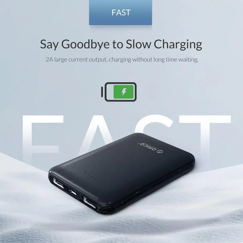 Внешний мини аккумулятор ORICO емкость 5000 мАч 2 USB разъема|Внешние аккумуляторы| |