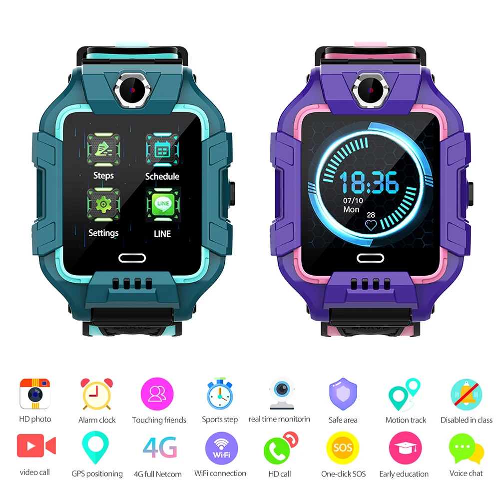 

4G Smart Watch Kids Camera GPS WIFI IP67 Waterproof Child Students Smartwatch Video Call Monitor Tracker Location Phone Watch