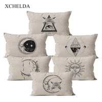 fur linen cushion cover pillowcase witchcraft decorative boho magic 30x50 for bedroom beige throw pillow case cotton