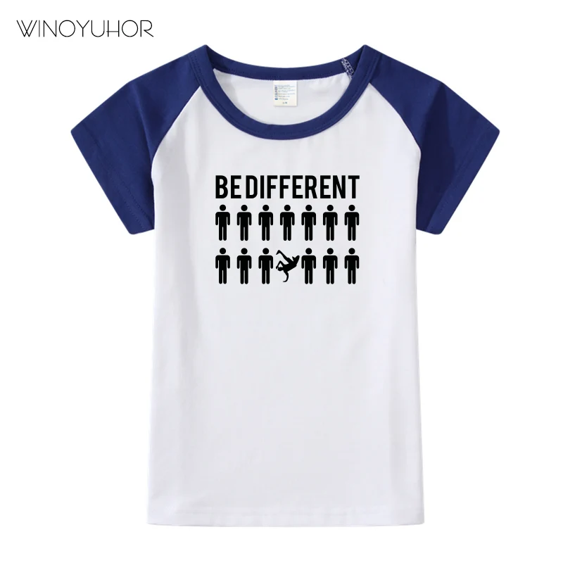 

Be Different Breakdance T Shirt For Kids Boys Summer Short Sleeve T-Shirt Cotton Children Funny Humor Tops Tee Baby Girl