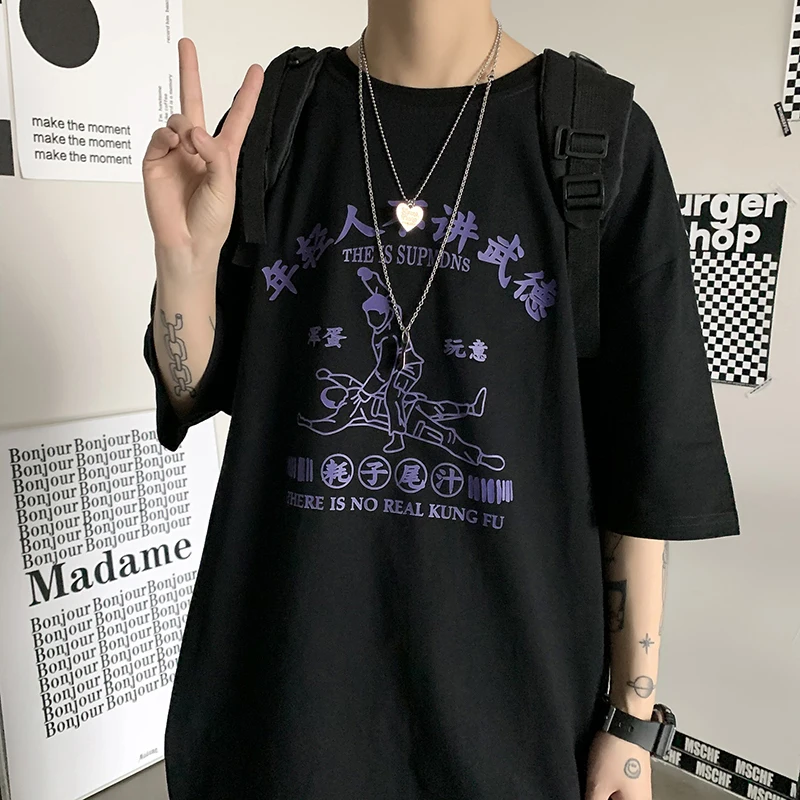 

Oversized 2022 100% Cotton 3xl Funny China Fashion Anime Men T Shirt Summer Woman Graphic Loose Unisex Streetwear Couples Top