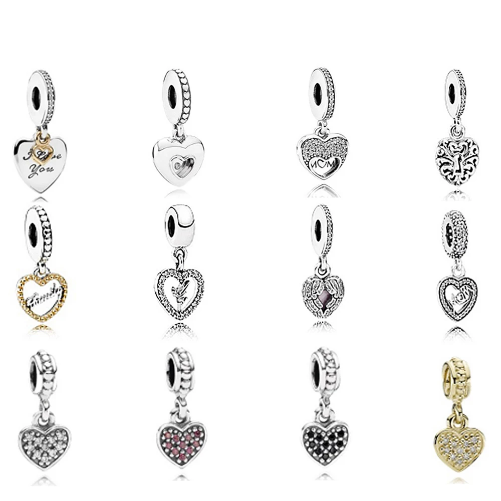 

2019 100% S925 925 Sterling Silver Necklace Fashion New Jewelry Heart Shape Pendant Necklace Girl Gift Set Diy Pendant Jewelry