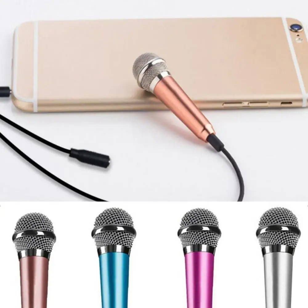 

Portable 3.5mm Stereo Studio Mic KTV Karaoke Mini Microphone For Cell Phone Laptop PC Desktop Small Size Microphone