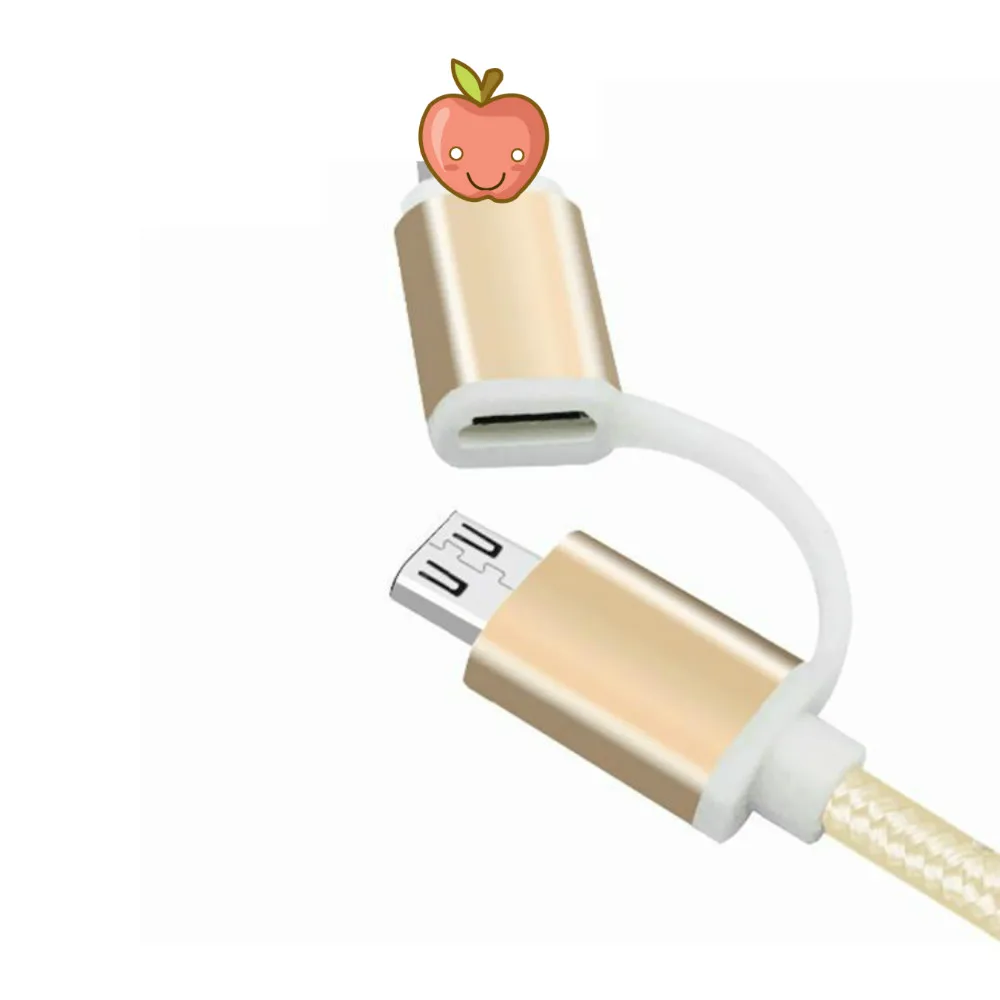 2 в 1 Micro USB кабель для зарядки iPhone 6S 7 8 Plus X XS MAX XR Быстрая Зарядка Кабели Samsung Xiaomi Huawei |