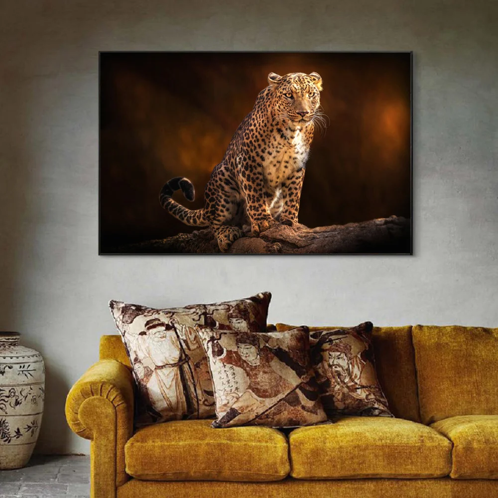 Крутой постер с леопардовым принтом свирепый зверь животное Картина на холсте