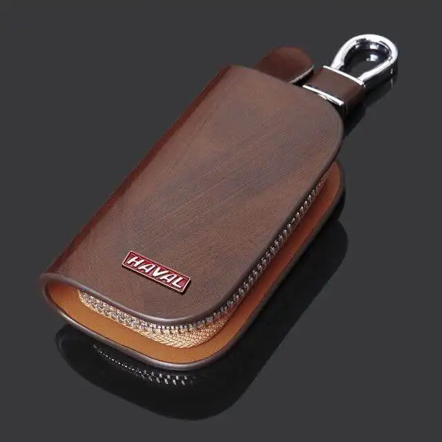 

For Great WALL HAVAL H2 H3 H5 Car Leather Key Case Key housekeeper Car remote key case car key Organizer Key Cover With Car Logo