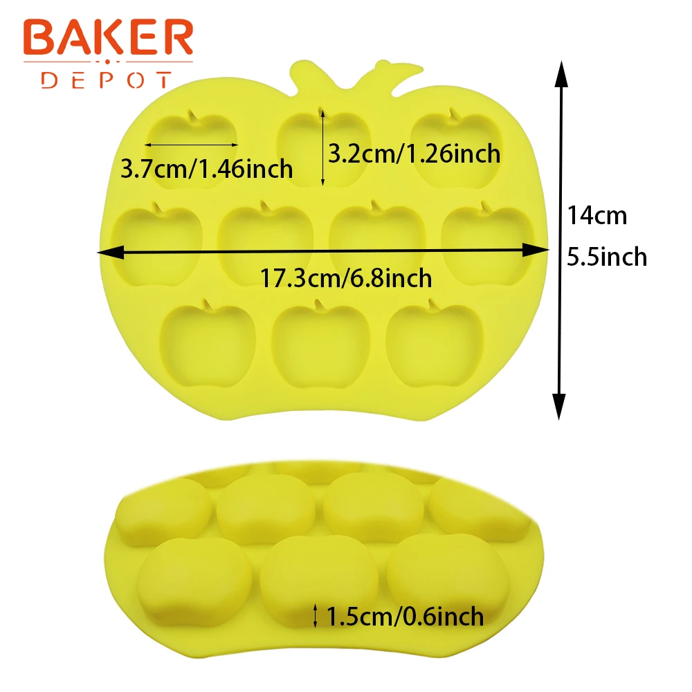 Форма силиконовая для украшения торта шоколада мыла ручной работы яблоко 10 ячеек