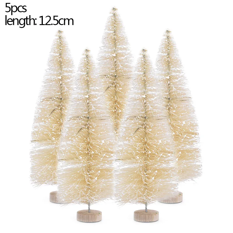 12.5cm beige 5 шт. 5 размер искусственная декорированная Мини Рождественская елка Рождественское украшение елка Рождественская мини поддельная елка новогодний декор Navidad - Цвет: 12.5cm beige