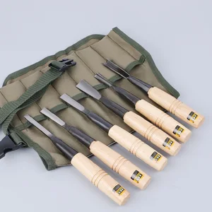 6 шт.компл. Mujingfang стамеска для резьбы из шести частей, стальной нож для резьбы из твердой древесины, тканевый мешок для резьбы вручную