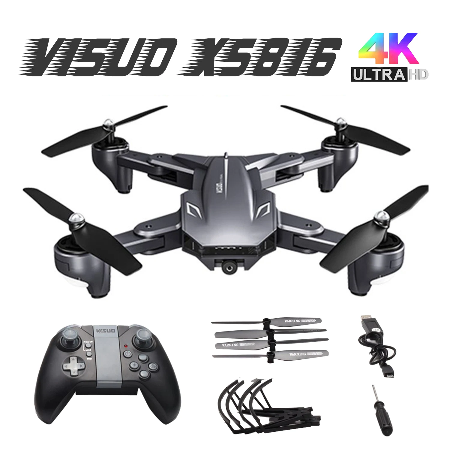 Дрон Visuo XS816 RC с 50 кратным зумом wi fi FPV 4K /720P двойная камера оптический поток