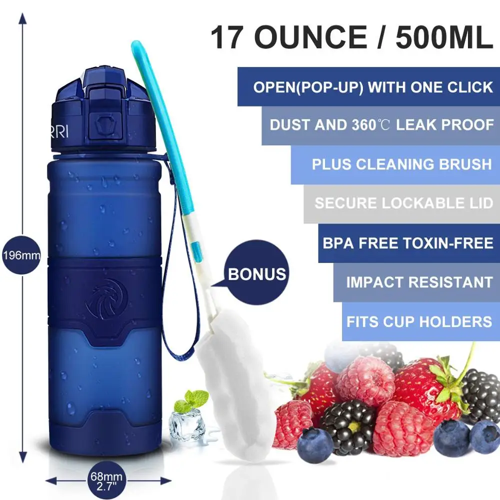 Герметичные пластиковые бутылки для путешествий 500 мл без БФА спортивные воды