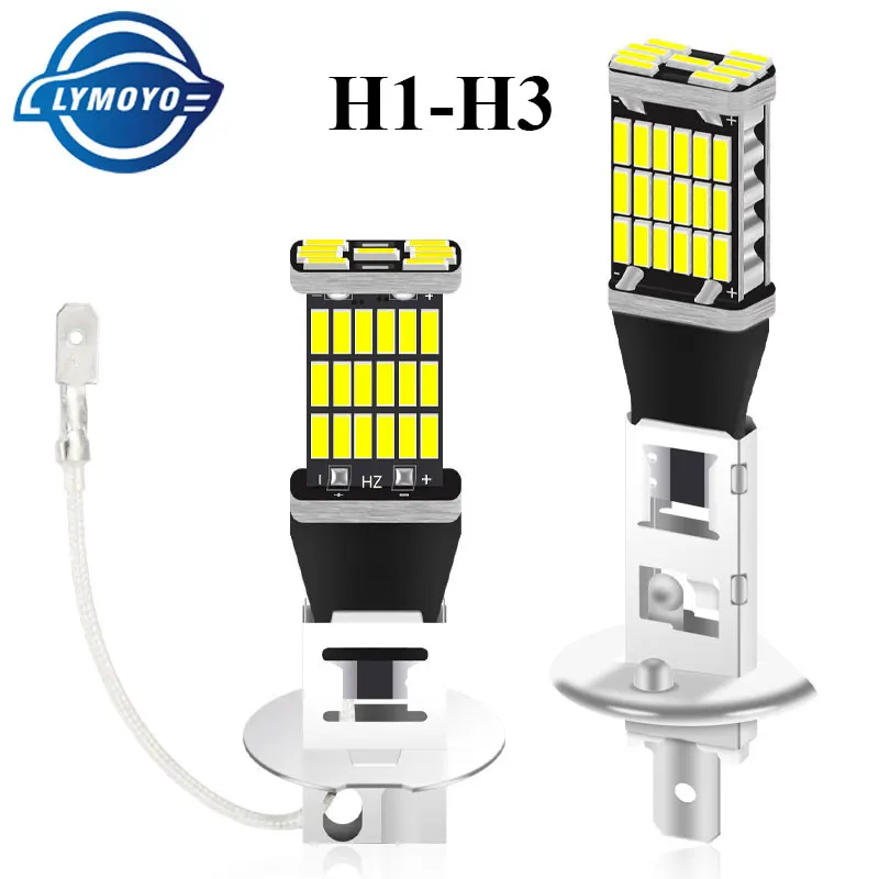 

LYMOYO 10pcs H1 led H3 Car Fog Light 4014SMD 24Led 12v High Powerful Super Bright 10w White driving Light Day Running Light