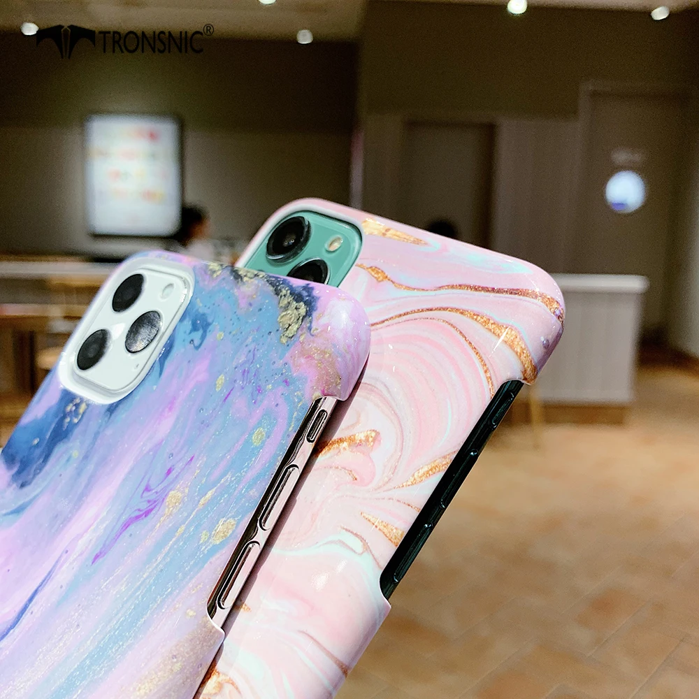 Мраморный золотой чехол для телефона iPhone 11 Pro Max XR XS MAX жесткий черный Фиолетовый Блестящий Роскошный чехол для iPhone 6s 7 8 Plus модные чехлы