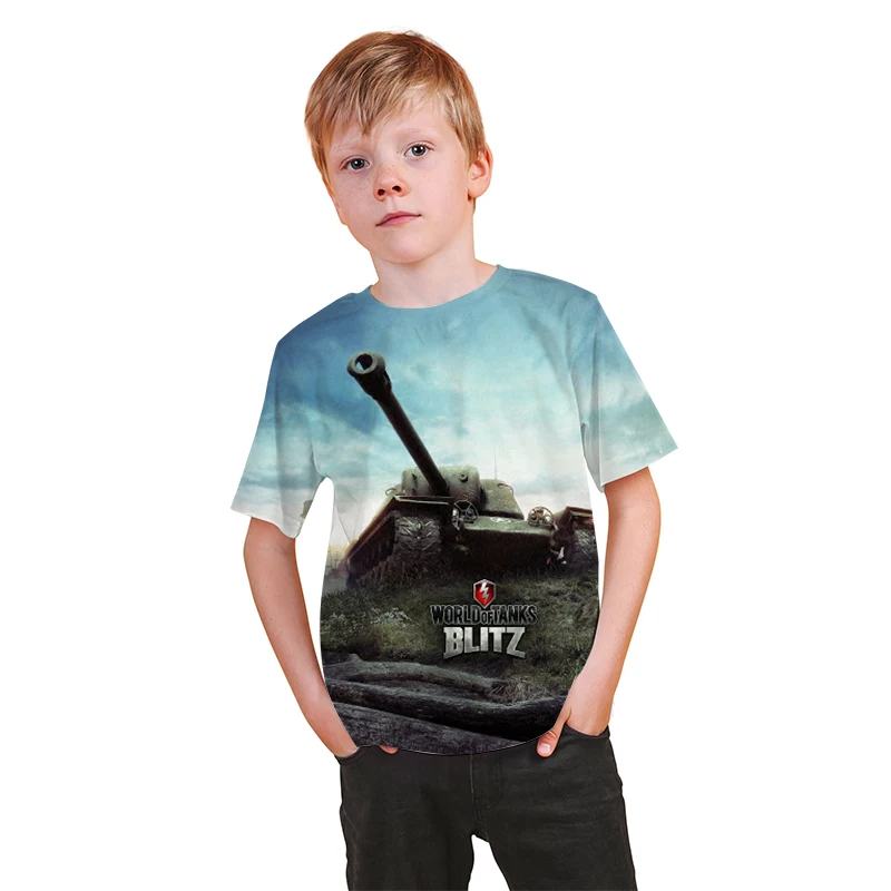 

World of Tanks and other games 3D printing fashion Boy And gilr short-sleeved T-shirts soft materials outdoor Kid Baby casual
